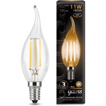Лампа GAUSS BLACK LED FILAMENT Свеча на ветру E14 11W 720LM 2700K 1/10/50 Лампа GAUSS BLACK LED FILAMENT Свеча на ветру E14 11W 720LM 2700K 1/10/50