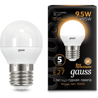 Лампа GAUSS BLACK LED GLOBE E27 9.5W 3000K Лампа GAUSS BLACK LED GLOBE E27 9.5W 3000K