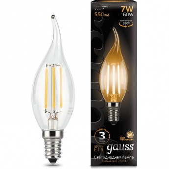 Лампа GAUSS LED BLACK FILAMENT CANDLE TAILED E14 7W 2700К