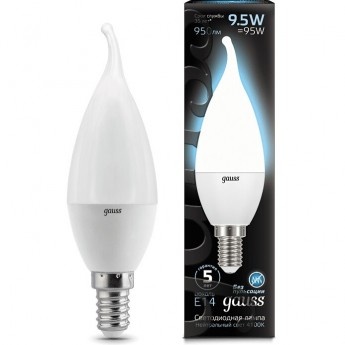 Лампа светодиодная GAUSS LED BLACK CANDLE E14 9.5W 4100K Лампа светодиодная GAUSS LED BLACK CANDLE E14 9.5W 4100K