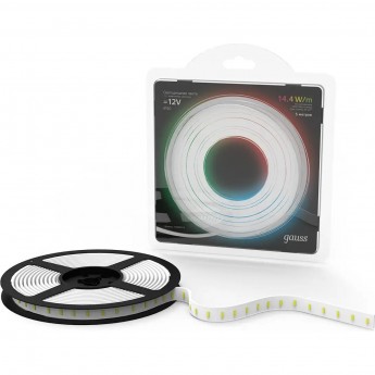 Лента GAUSS LED 5050/60-SMD 14.4W 12V DC RGB (блистер 5м)