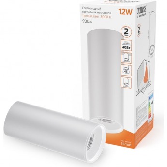 Накладной LED светильник GAUSS 12W (белый/белый) 3000K 79x200мм, HD031 Накладной LED светильник GAUSS 12W (белый/белый) 3000K 79x200мм, HD031