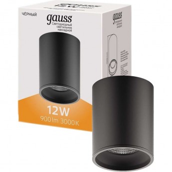 Накладной LED светильник GAUSS 12W (черный/черный) 3000K 79x100мм HD028 Накладной LED светильник GAUSS 12W (черный/черный) 3000K 79x100мм HD028