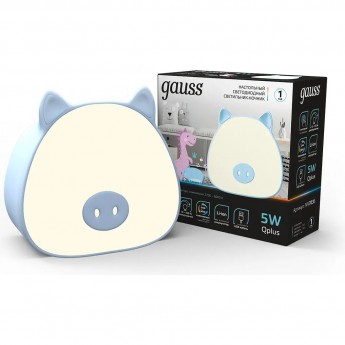 Ночник GAUSS QPLUS GTL703 5W 200lm 2700-6000K 5V Li-ion 1200mA диммируемый LED 1/10/30 голубой Ночник GAUSS QPLUS GTL703 5W 200lm 2700-6000K 5V Li-ion 1200mA диммируемый LED 1/10/30 голубой