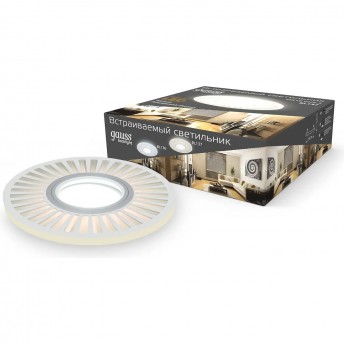 Светильник GAUSS BACKLIGHT BL137 круглый/узор, Белый, Gu5.3, 3W, LED 3000K Светильник GAUSS BACKLIGHT BL137 круглый/узор, Белый, Gu5.3, 3W, LED 3000K