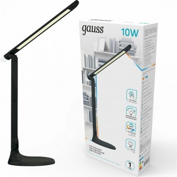 Светильник настольный GAUSS GTL204 550lm 170-265V черный + ночник LED 1/10/30 Светильник настольный GAUSS GTL204 550lm 170-265V черный + ночник LED 1/10/30
