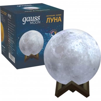 Светильник настольный GAUSS ЛУНА NN001 3D 5V Li-ion 450mA D10см белый LED 1/6/24 Светильник настольный GAUSS ЛУНА NN001 3D 5V Li-ion 450mA D10см белый LED 1/6/24