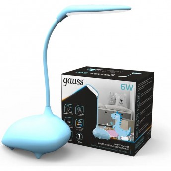 Светильник настольный GAUSS QPLUS GTL701 6W 330lm 2700-6000K 5V Li-ion 1200mA диммируемый LED 1/10/30 голубой Светильник настольный GAUSS QPLUS GTL701 6W 330lm 2700-6000K 5V Li-ion 1200mA диммируемый LED 1/10/30 голубой