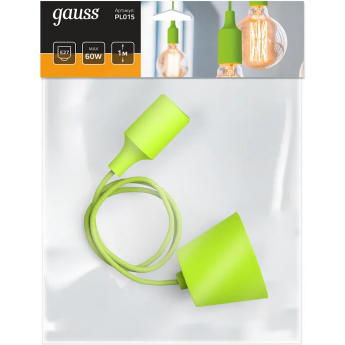 Светильник подвесной GAUSS DECOR PL015 E27, 1 м, 1/40, зеленый Светильник подвесной GAUSS DECOR PL015 E27, 1 м, 1/40, зеленый